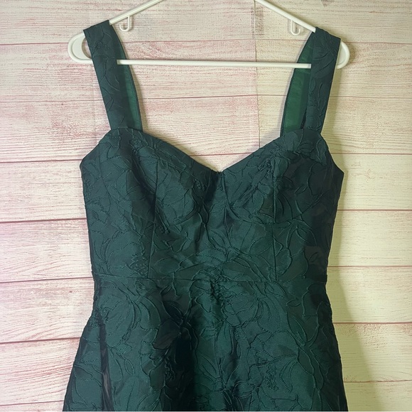Rihoas Green Sweetheart Neck Jacquard Midi Dress Size Small | 4‎ - Picture 5 of 12